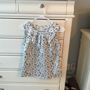 White/black cute classy floral top